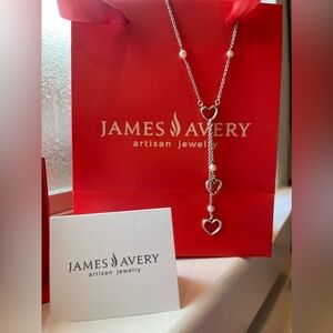 RETIRED James Avery Hearts & Pearls Necklace